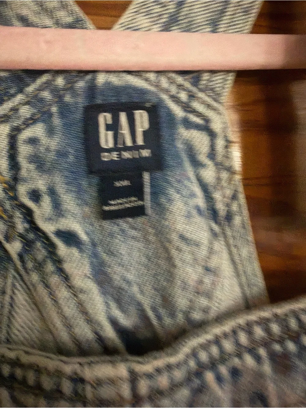 GAP Blue Acid Wash Denim Overalls Shorts